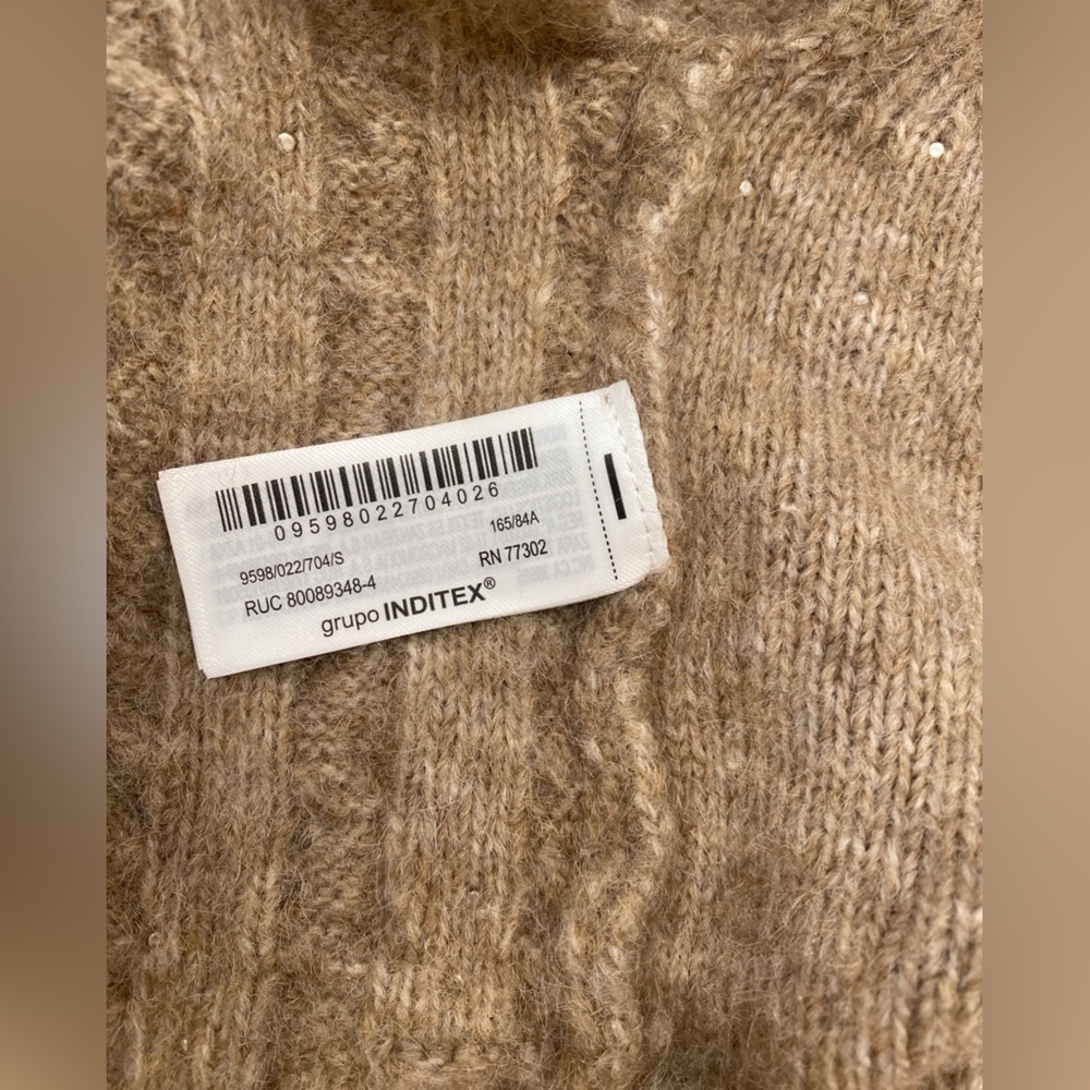Zara embellished crop knit vest size S NWT - Picture 6 of 8